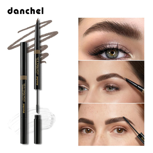 2-in-1 Eyebrow Pencil & Gel Quick Drying Transparent Eyebrow Gel Waterproof Long Lasting Strong-hold Dual-ended Eyebrow Pencil Peaceful Pleasures Health and Wellness