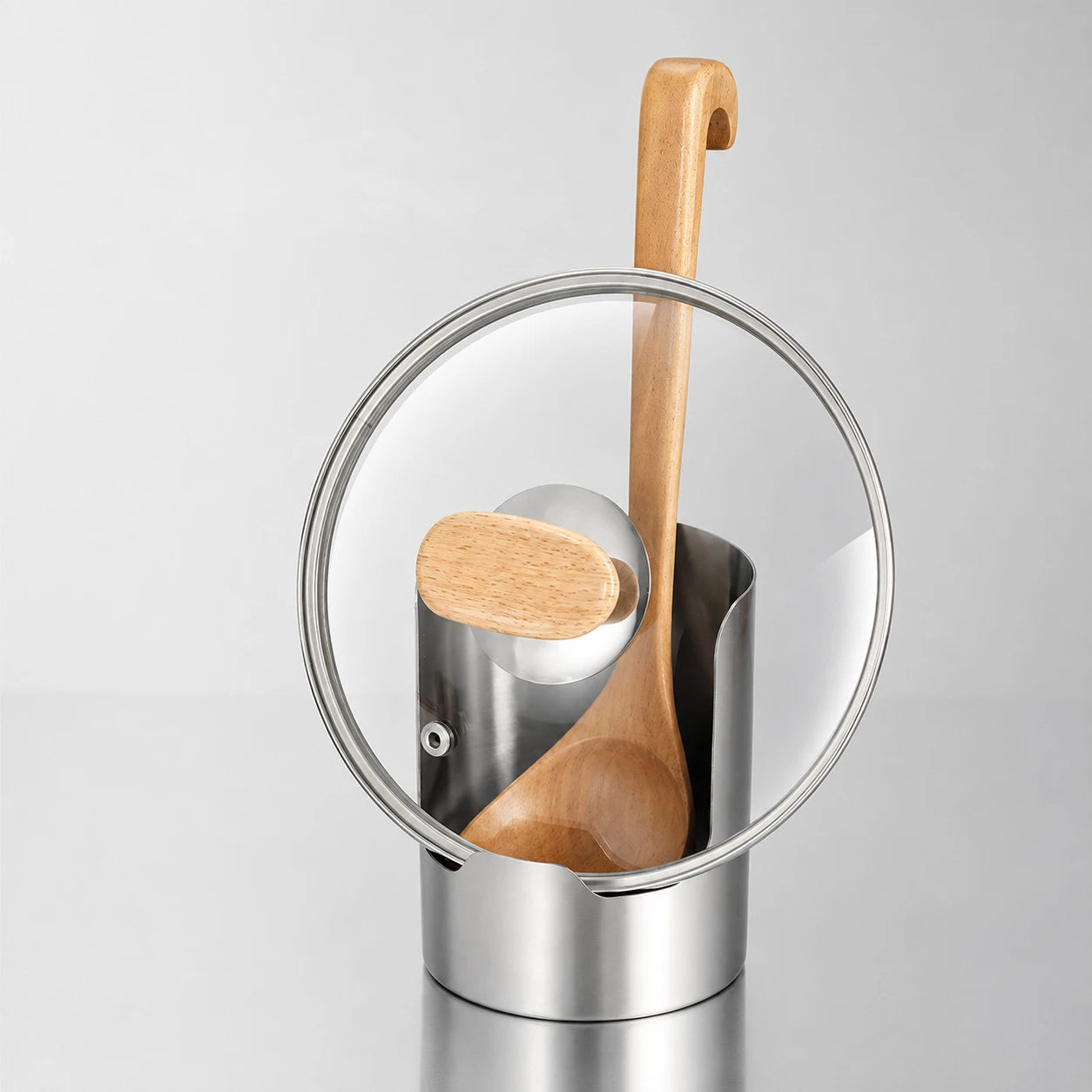 Stainless Steel Pot Lid Holder & Spoon Rest | Kitchen Organizer