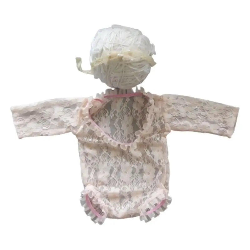Newborn Lace Romper & Bow Headband – Baby Photo Prop Set