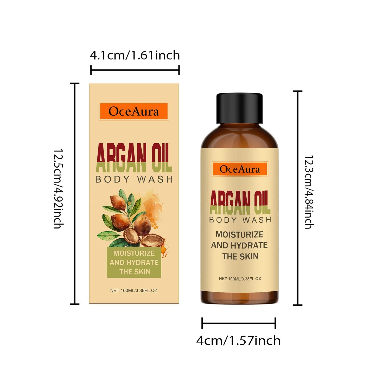 OceAura Nut Oil Body Wash – Hydrating Moroccan Shower Gel