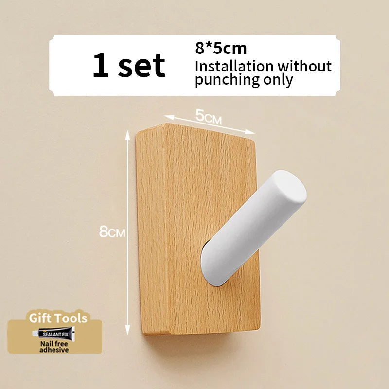 No-Drill Black Aluminum Wall Hook | Towel & Coat Hook