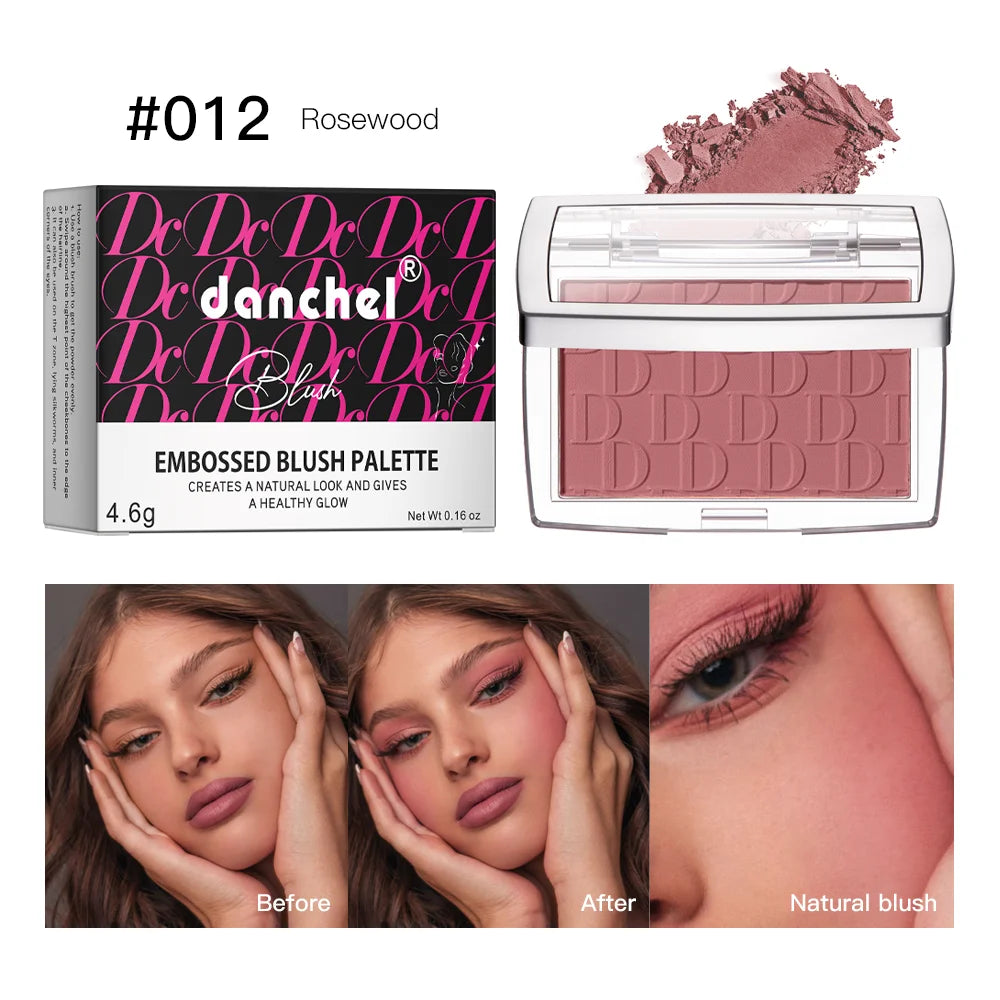 Hot Matte Embossed Blush Palette Rosy Blusher Facial Blush Powder High Pigmented Pink Coral Rouged For Cheeks Smooth Cosmetics Peaceful Pleasures Health and Wellness 012