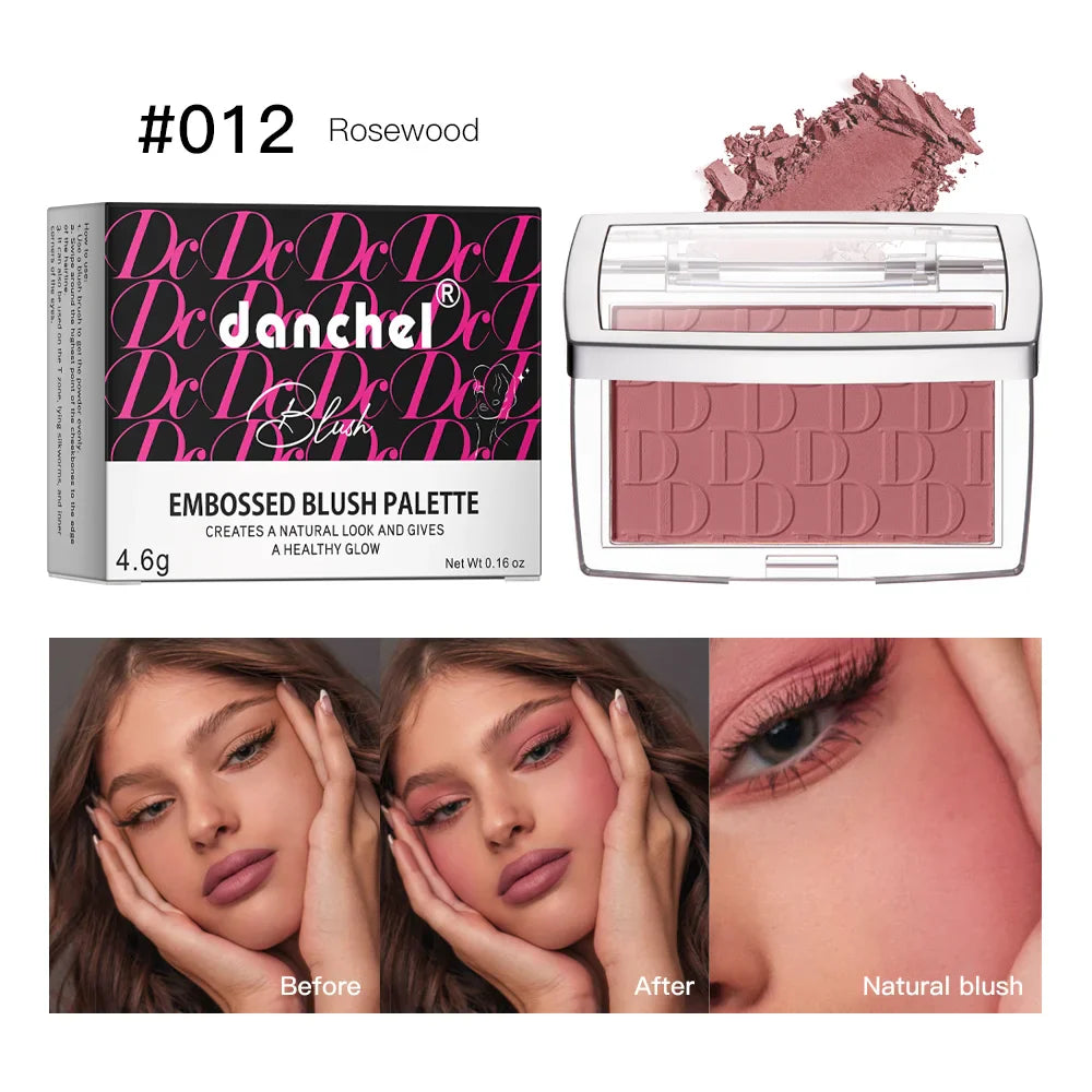 Matte Embossed Blush Palette – High Pigment Pink & Coral
