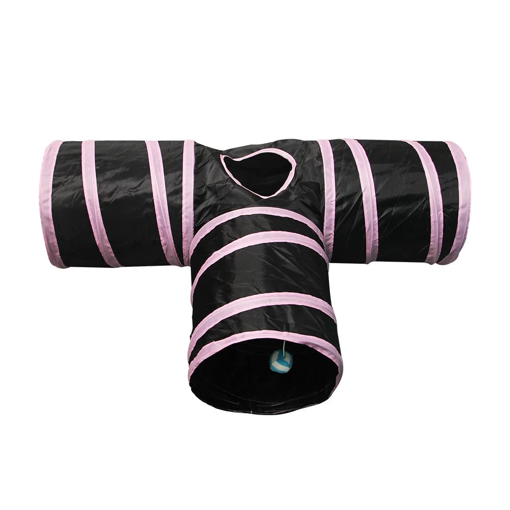 Cat Tunnel Tube Kitty Bored Pet Toys Peek Hole Toy