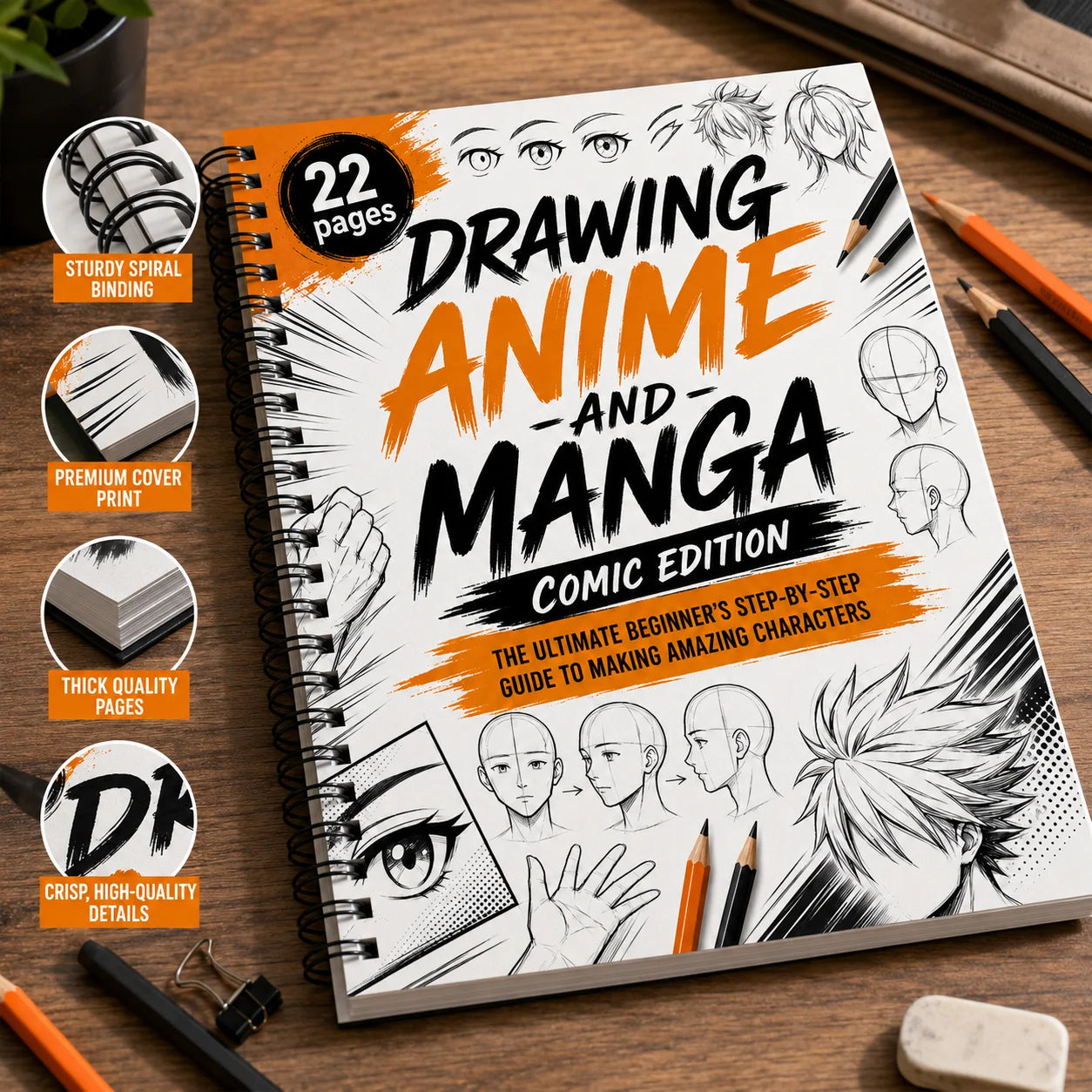 Anime Manga Drawing Workbook B5 Spiral Sketch Guide Beginners