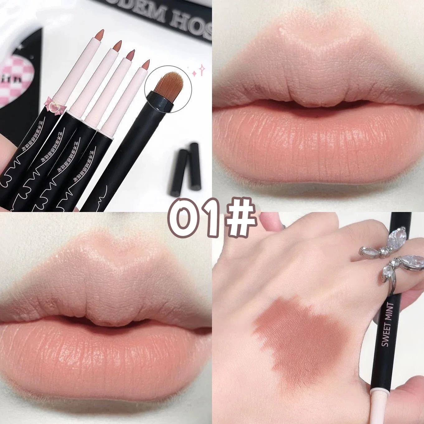 3D Velvet Matte Lip Liner Pencil – Waterproof Long-Lasting