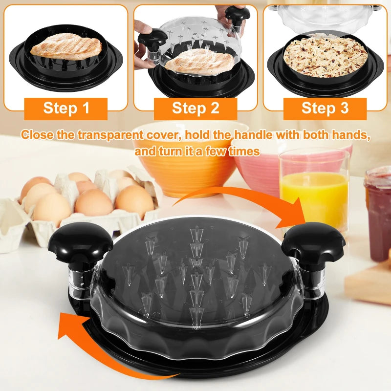 Kitchen Gadgets Large Plastic Manual Non Slip Kitchen Cooked Meat Shredding Chicken Shredder Machine Chicken Shredder Twist Tool Peaceful Pleasures Health and Wellness