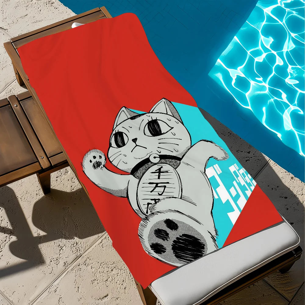 Anime Turbo Granny Cat Quick-Dry Beach Towel | Travel & Gym