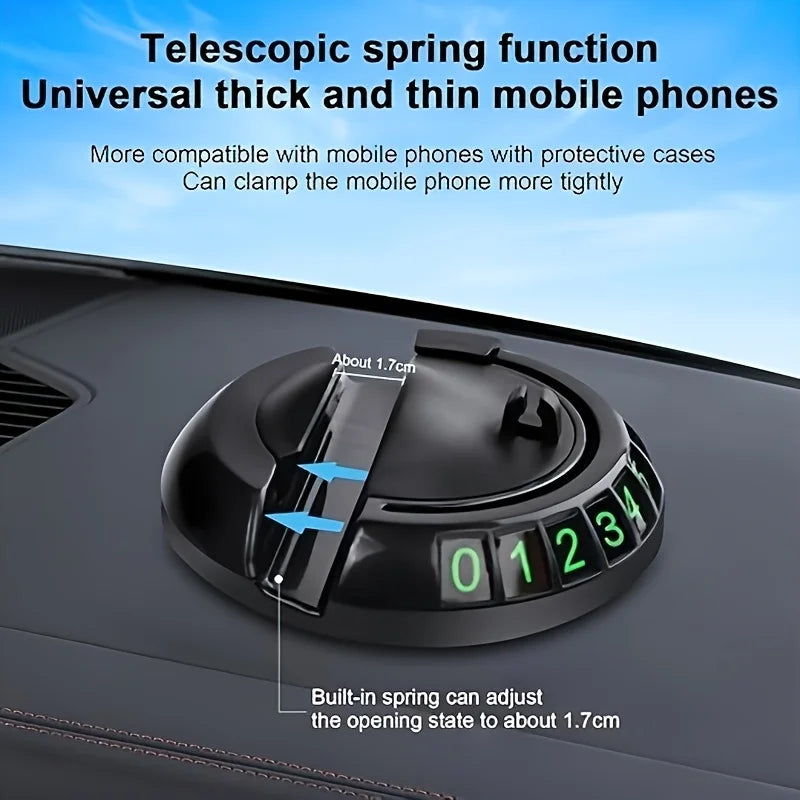 1-Piece Car Parking Sign Anti-Slip Mat, Mobile Phone Car Mount, Parking Sign, Car Navigation Anti-Slip Mat, In-Car Dashboard Multifunctional Support and Fixing, Essential Car Accessory Peaceful Pleasures Health and Wellness
