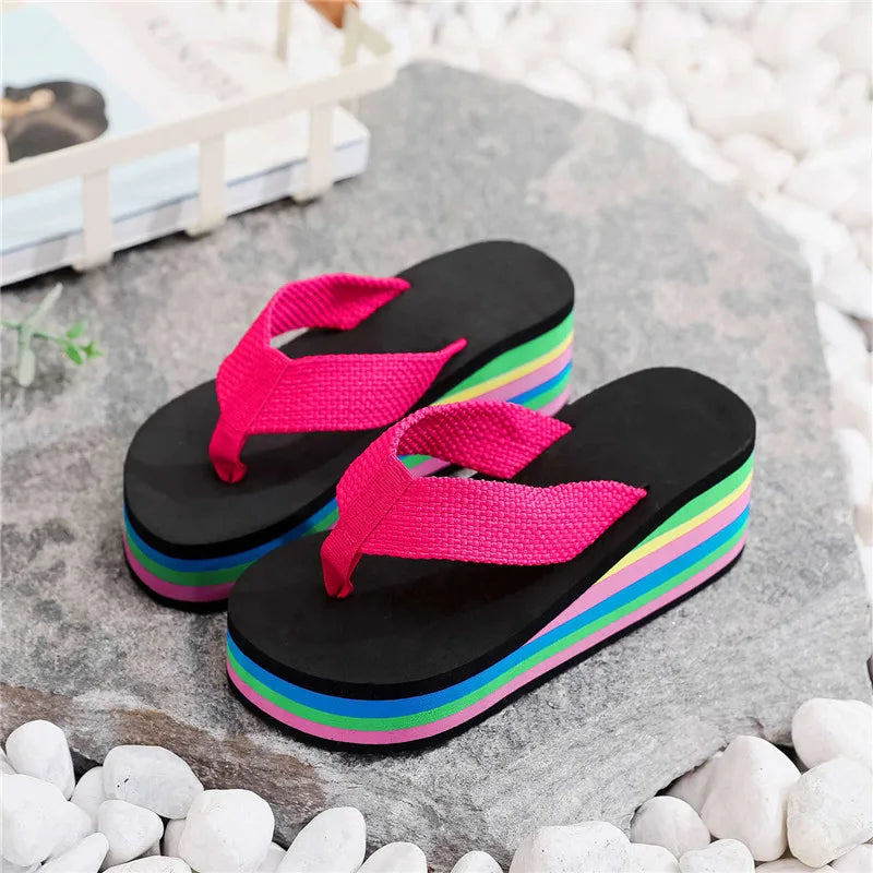 Women's Platform Wedge Flip Flops – Beach Sandal Slippers