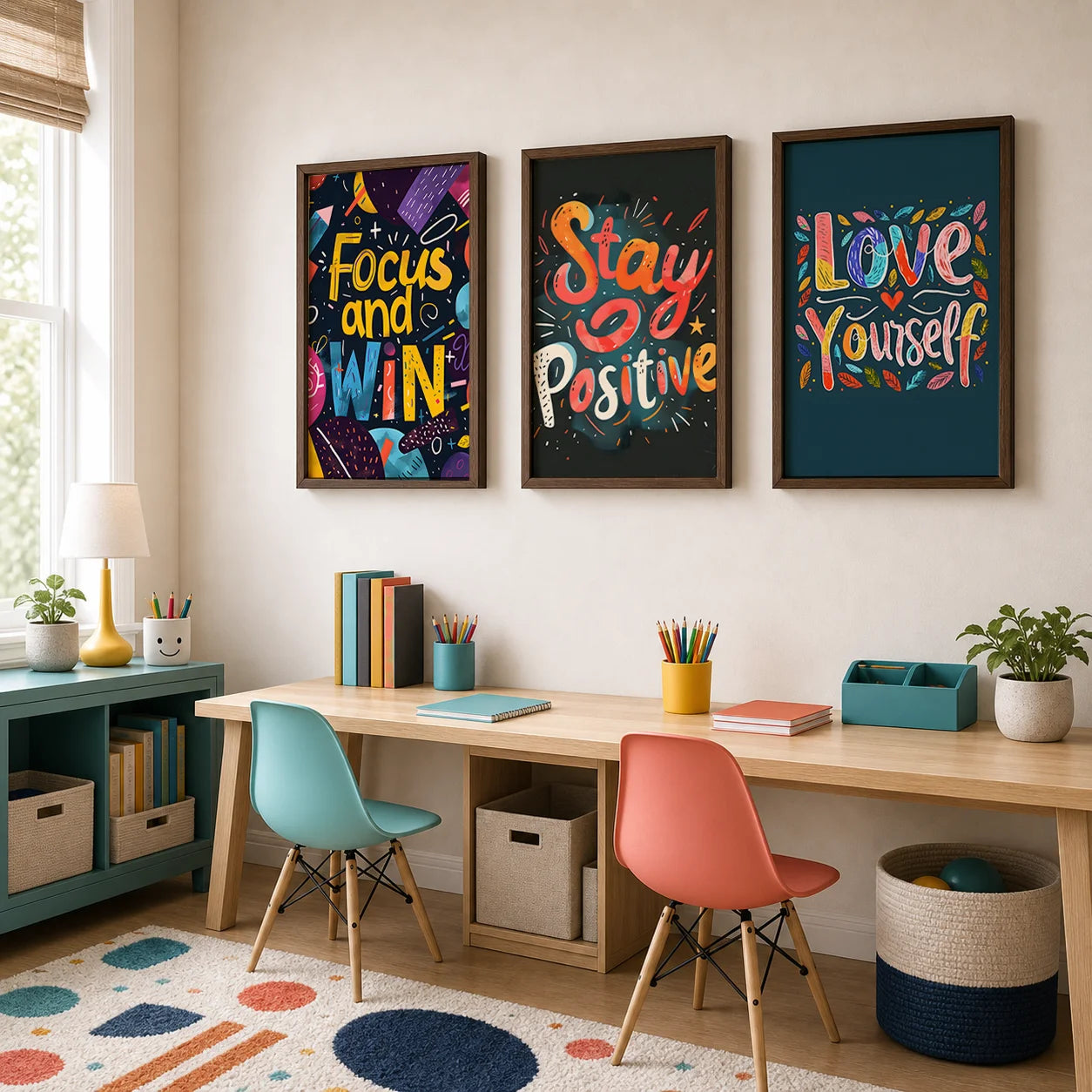 Nordic Motivational Quote Canvas Wall Art | Colorful Poster Print Canvas Wall Art Print Peaceful Pleasures Health and Wellness