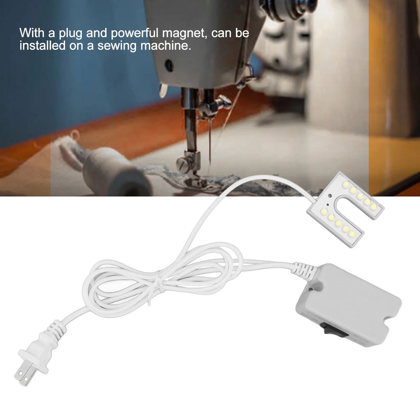 Machine Tool Work Light Sewing Machine Light 10 LED Beads Bright Natural Light Working Gooseneck Lamp with Magnetic Base Peaceful Pleasures Health and Wellness