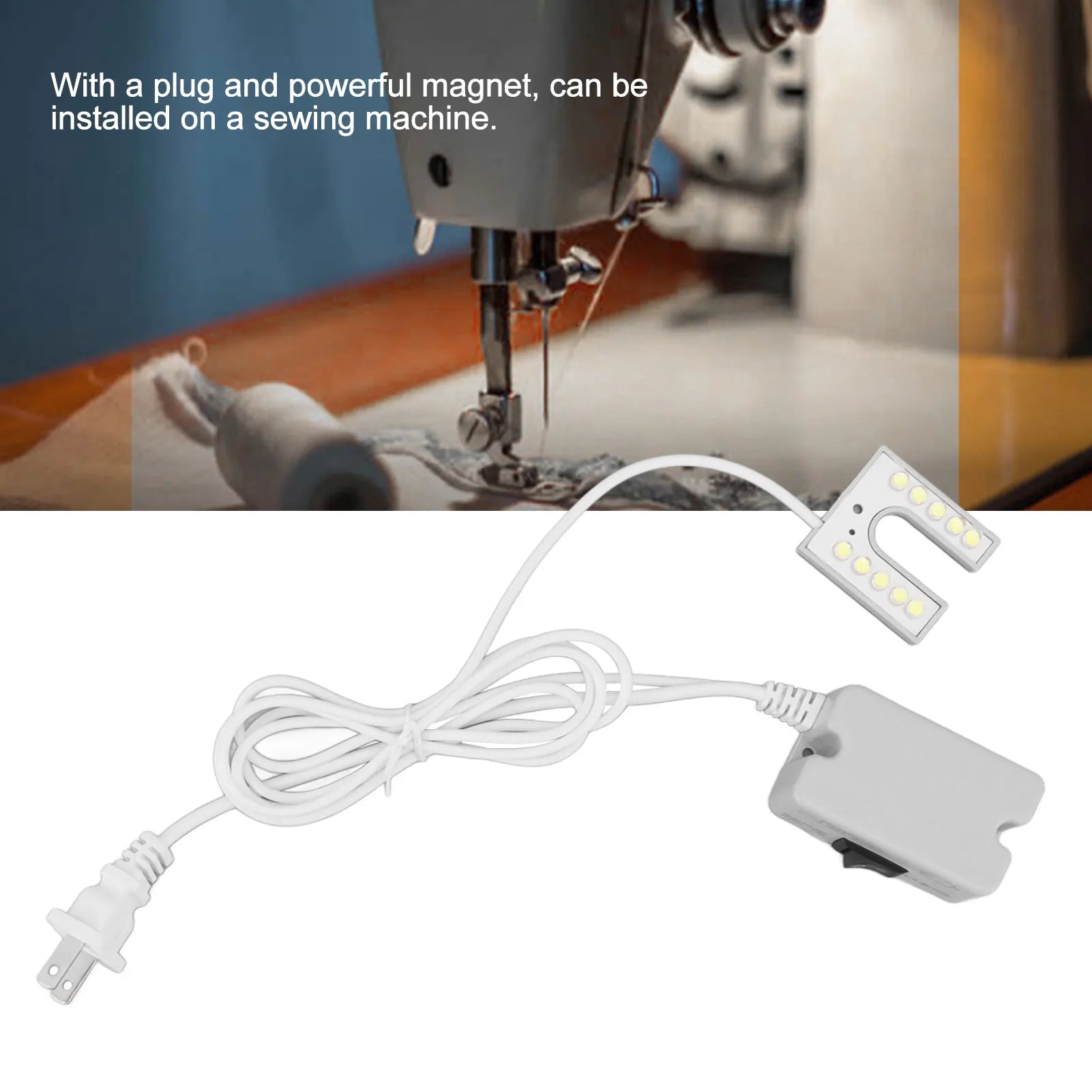 Machine Tool Work Light Sewing Machine Light 10 LED Beads Bright Natural Light Working Gooseneck Lamp with Magnetic Base Peaceful Pleasures Health and Wellness