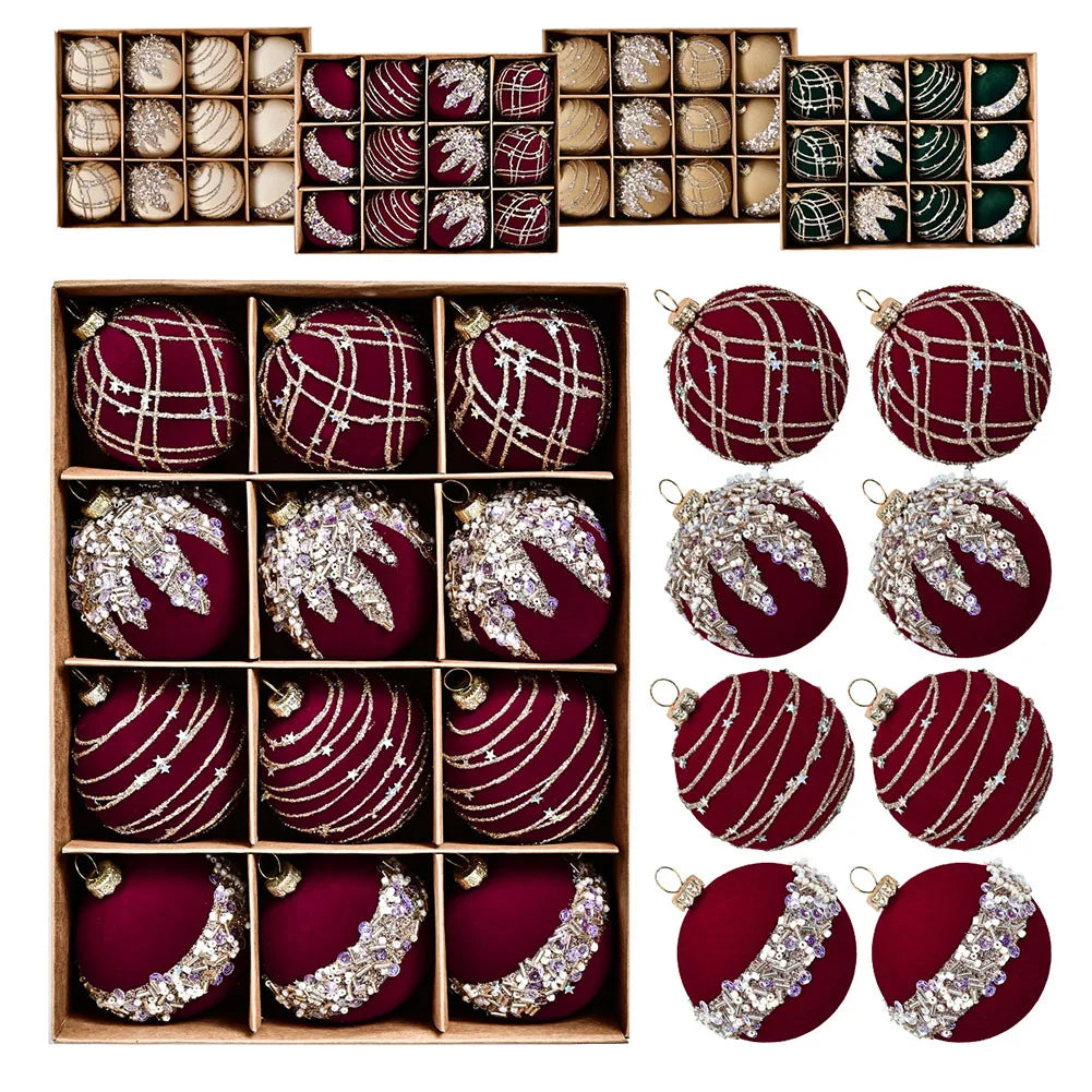 Christmas Ball Ornaments Set of 12 – Tree & Wreath Decor