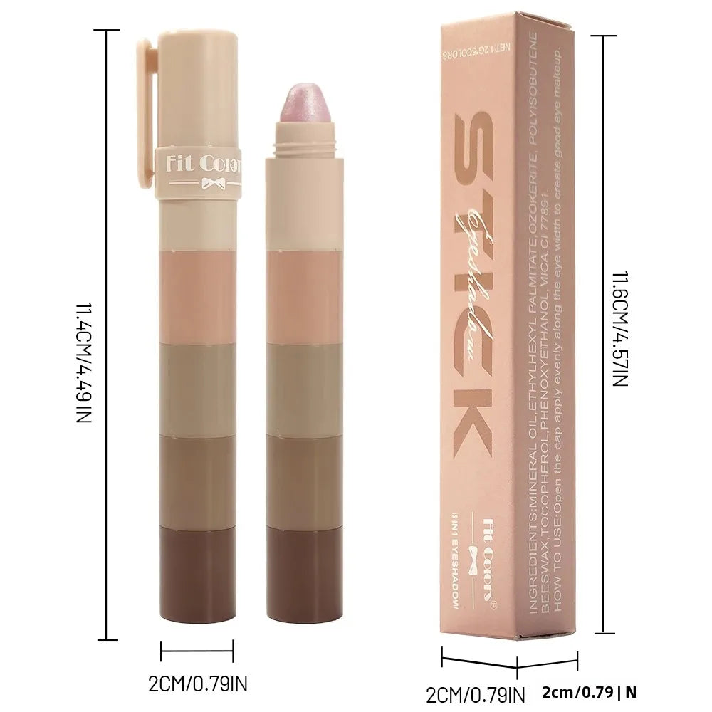 Fit Colors 5-in-1 Waterproof Shimmer Eyeshadow Stick – 5 Shades