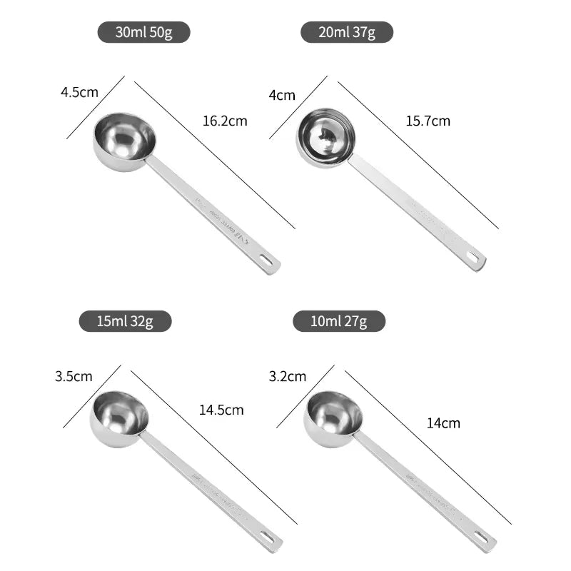 Stainless Steel Coffee Scoop, Measuring Spoons, Measuring Spoon Kitchen Measure Tools Peaceful Pleasures Health and Wellness