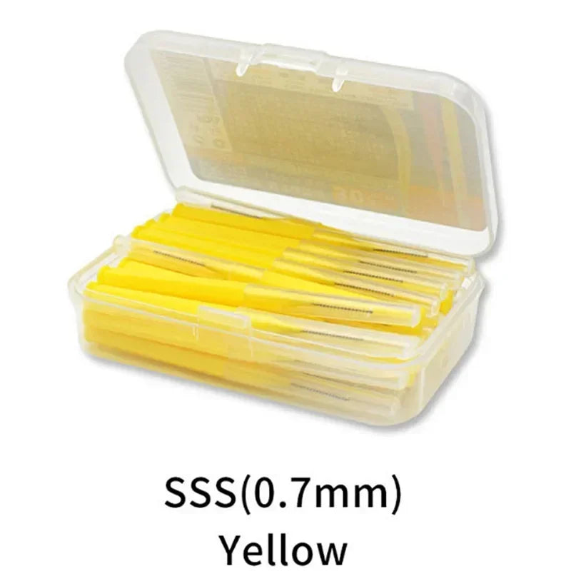 Interdental Brush Set 30 Pcs – I-Shape Toothpick & Dental Floss