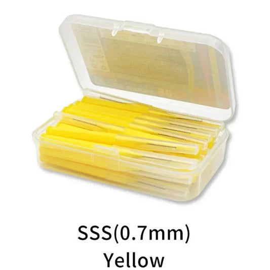 Interdental Brush Set 30 Pcs – I-Shape Toothpick & Dental Floss Interdental Brush Set Peaceful Pleasures Health and Wellness YELLOW