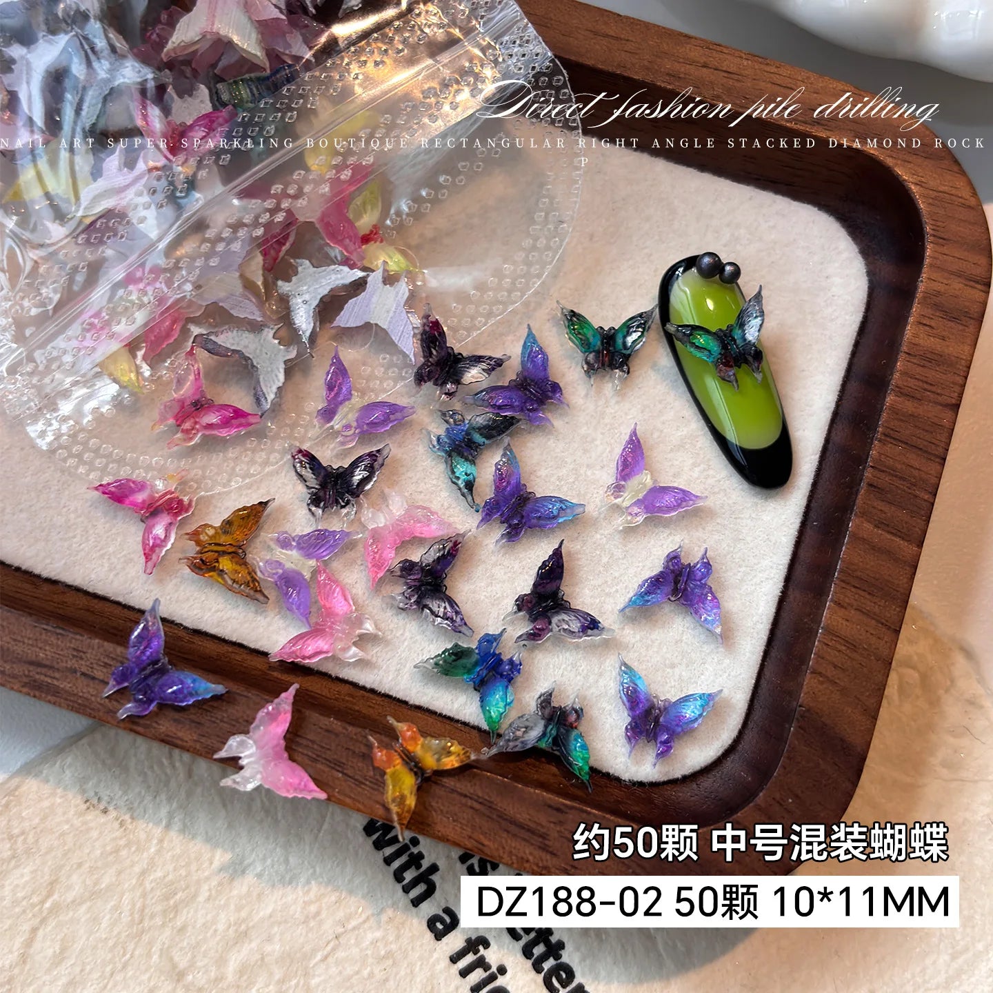 3D Resin Rose & Butterfly Nail Charms | Flat Back DIY Nail Art