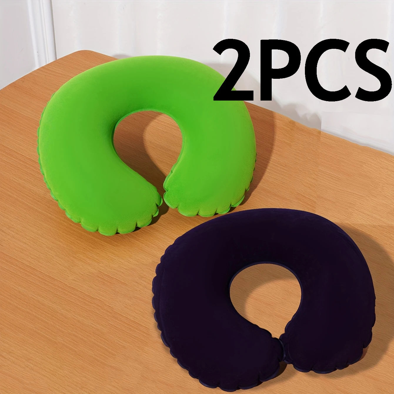 Inflatable U-Shaped Travel Neck Pillow 2 Pack – Foldable