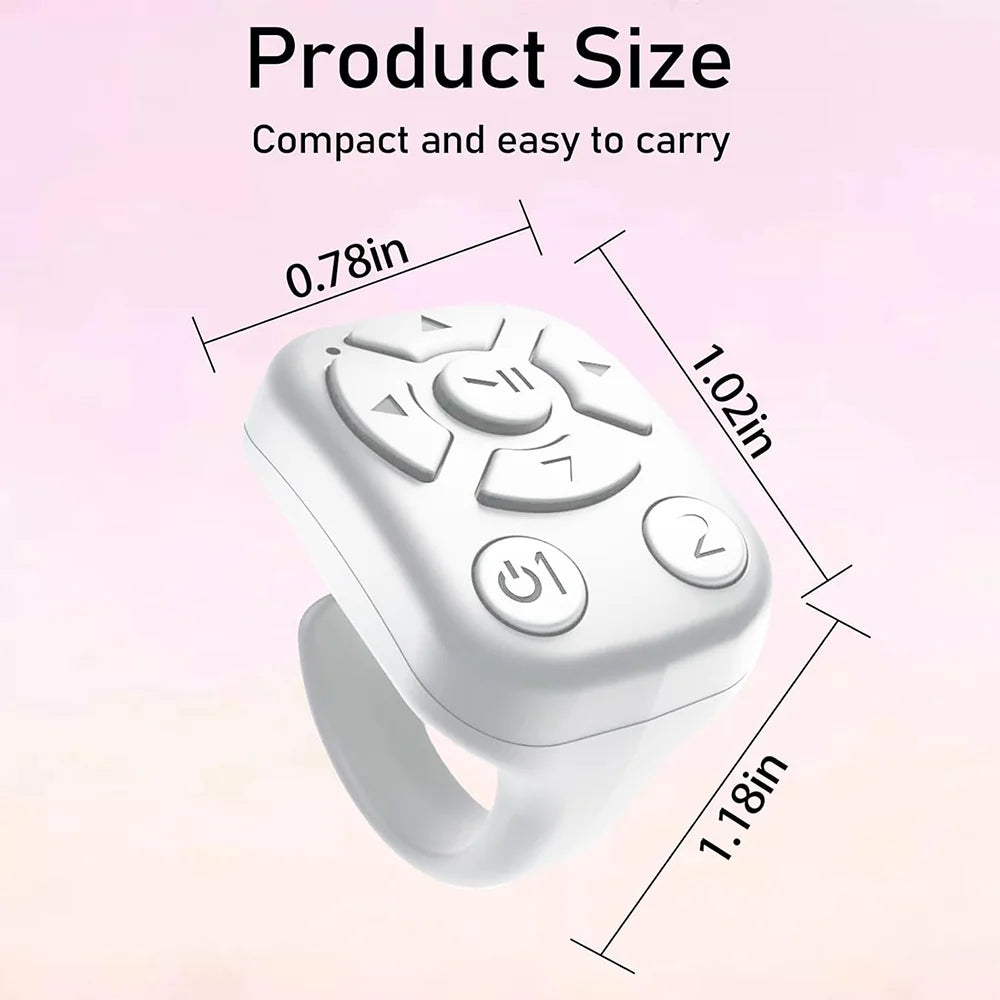 Bluetooth Ring Remote – Page Turner & Camera Shutter for iPhone iPad Peaceful Pleasures Health and Wellness