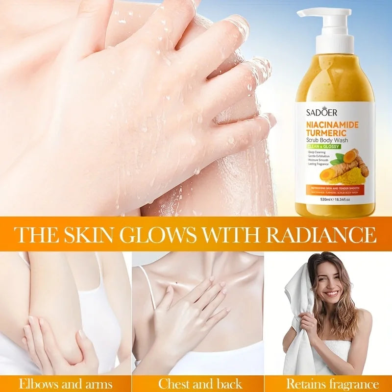 SADOER Niacinamide Turmeric Scrub Shower Gel 520ml