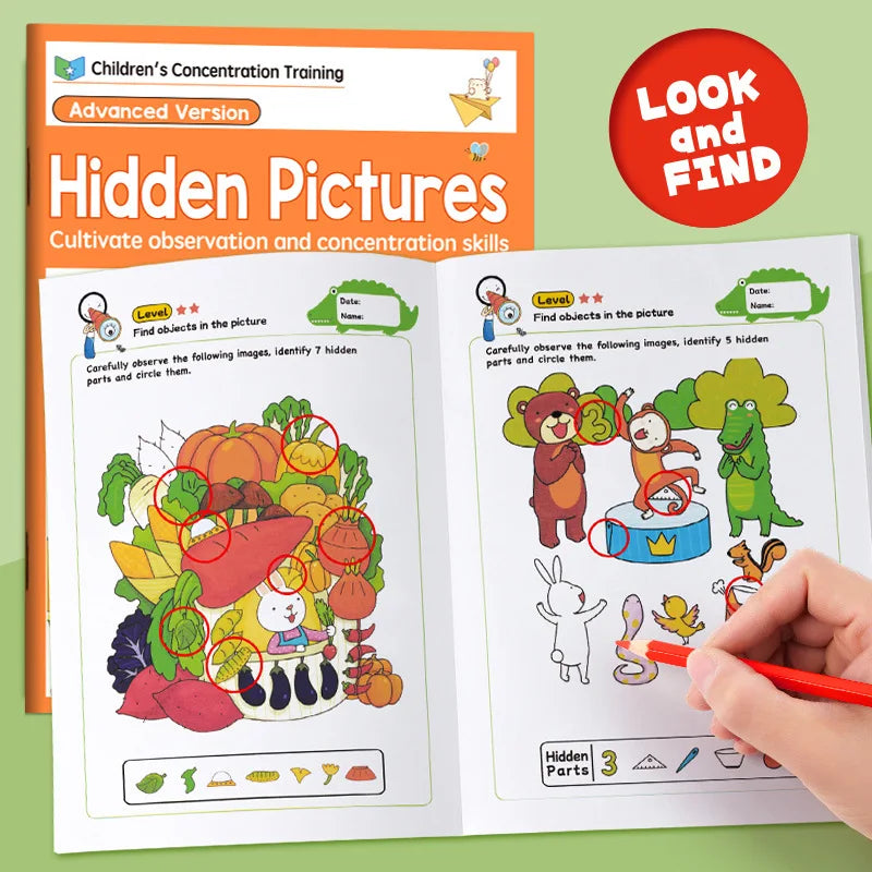 32-Page Interactive Spot-the-difference Game Colorful Educational