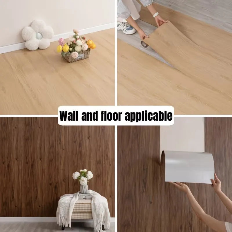 Wood Grain Floor Sticker | Self-Adhesive Waterproof Non-Slip Tile