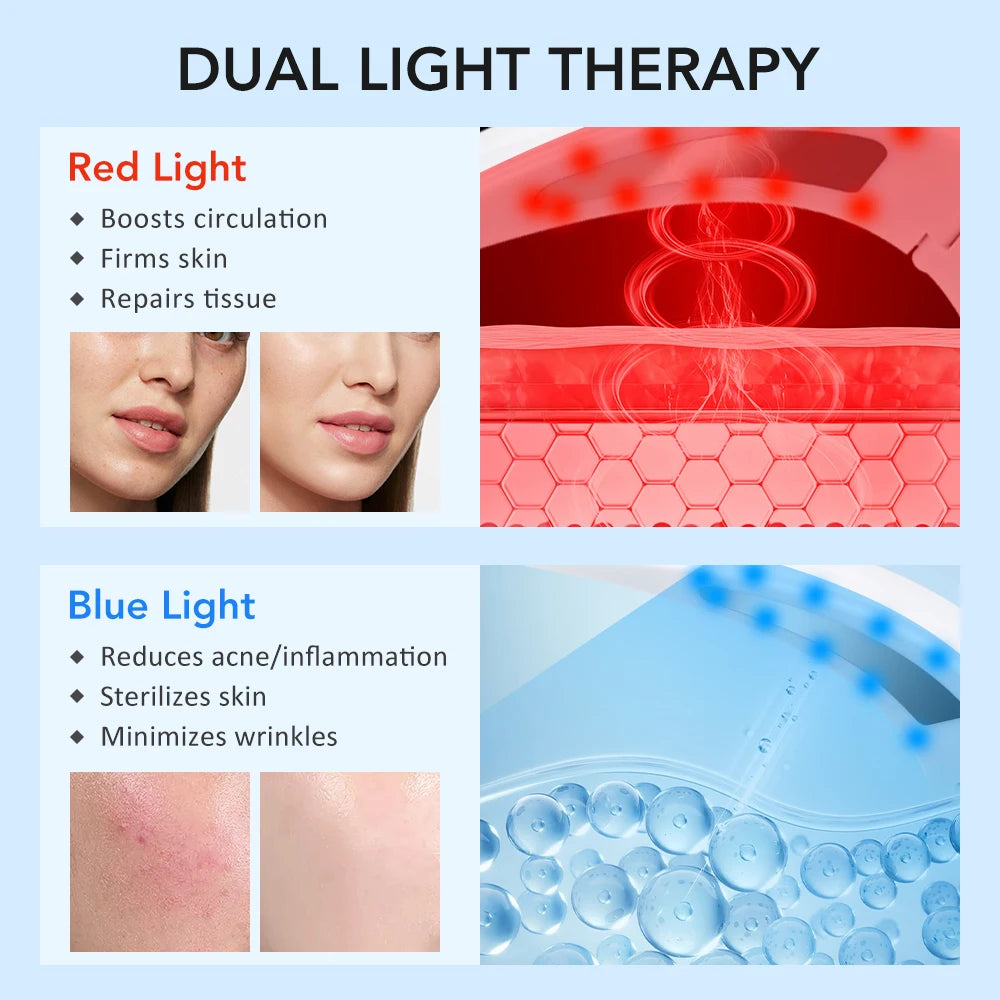 Dual Light Microcurrent Facial Massager Home Face Sculpting Lifting Tightening Skin Care Beauty Double Chin Reduce V Line Peaceful Pleasures Health and Wellness