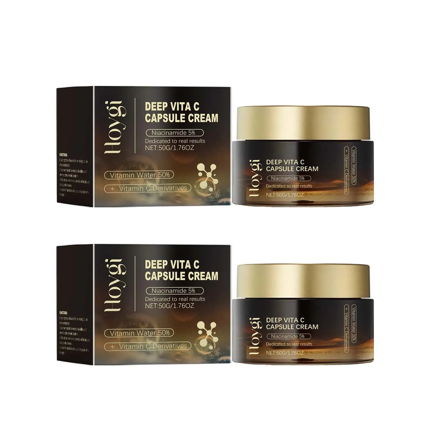 Niacinamide & Vitamin C Face Cream – Dark Spots & Melasma Peaceful Pleasures Health and Wellness 2 x 50g Boxed