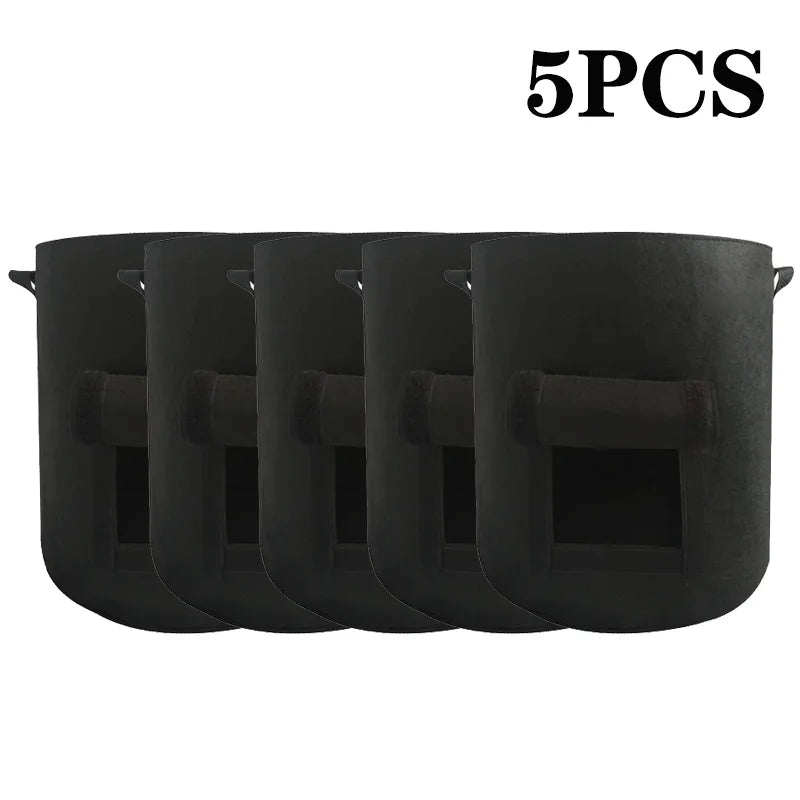 Felt Plant Grow Bags 5 & 10 Gallon | Nonwoven Fabric Pots