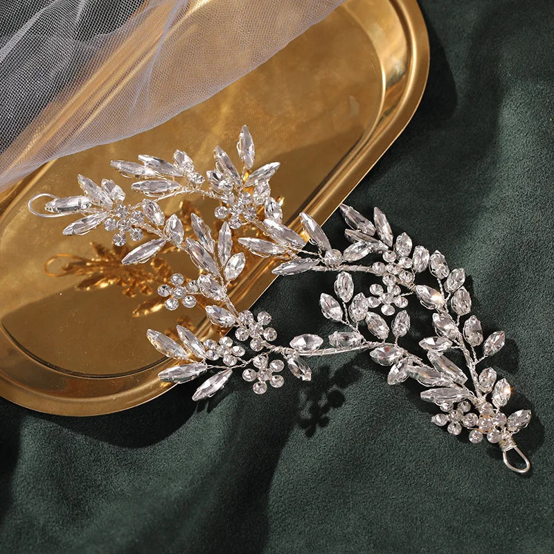Rhinestone Hair Piece Inlaid Rhinestone Headband Party Leaf Hair Jewelry Peaceful Pleasures Health and Wellness