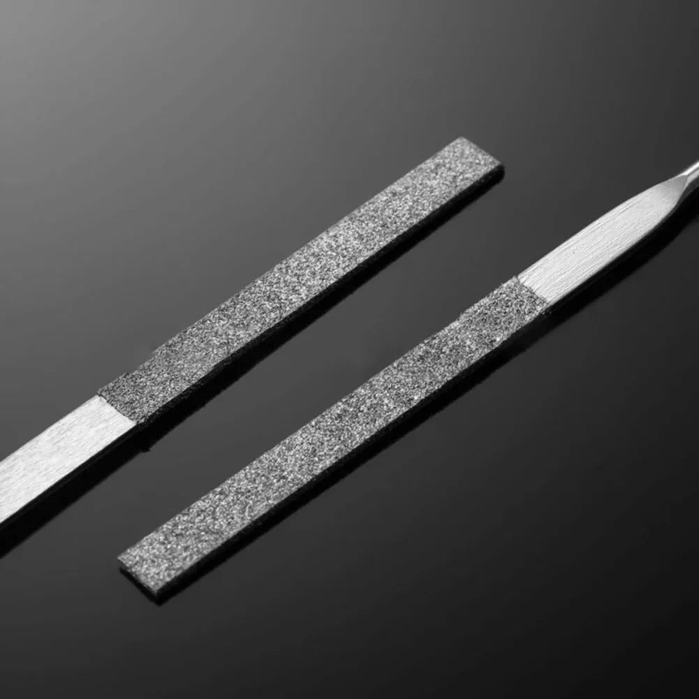 Needle File Non-slip Handle DIY Red Plastic Metal Stone Grinding Flat