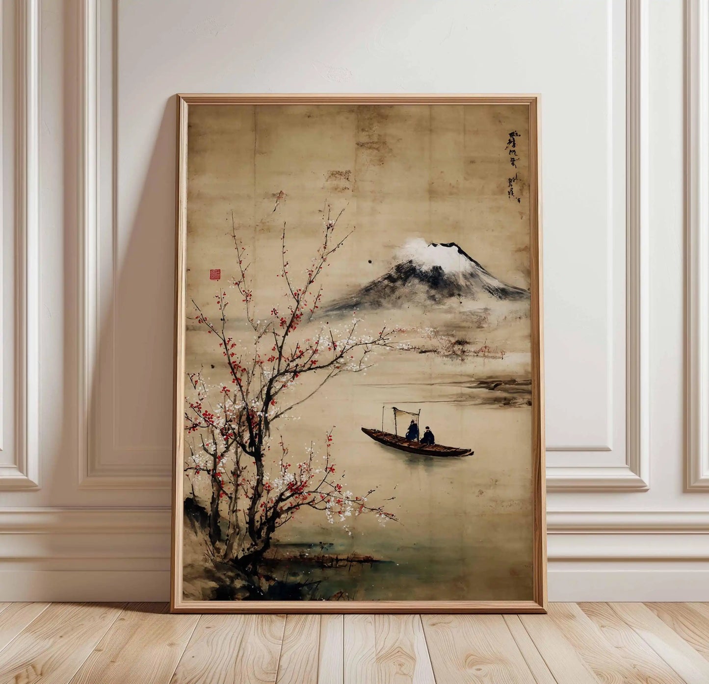 Japanese Crane Ukiyo-e Vintage Wall Art Canvas Print
