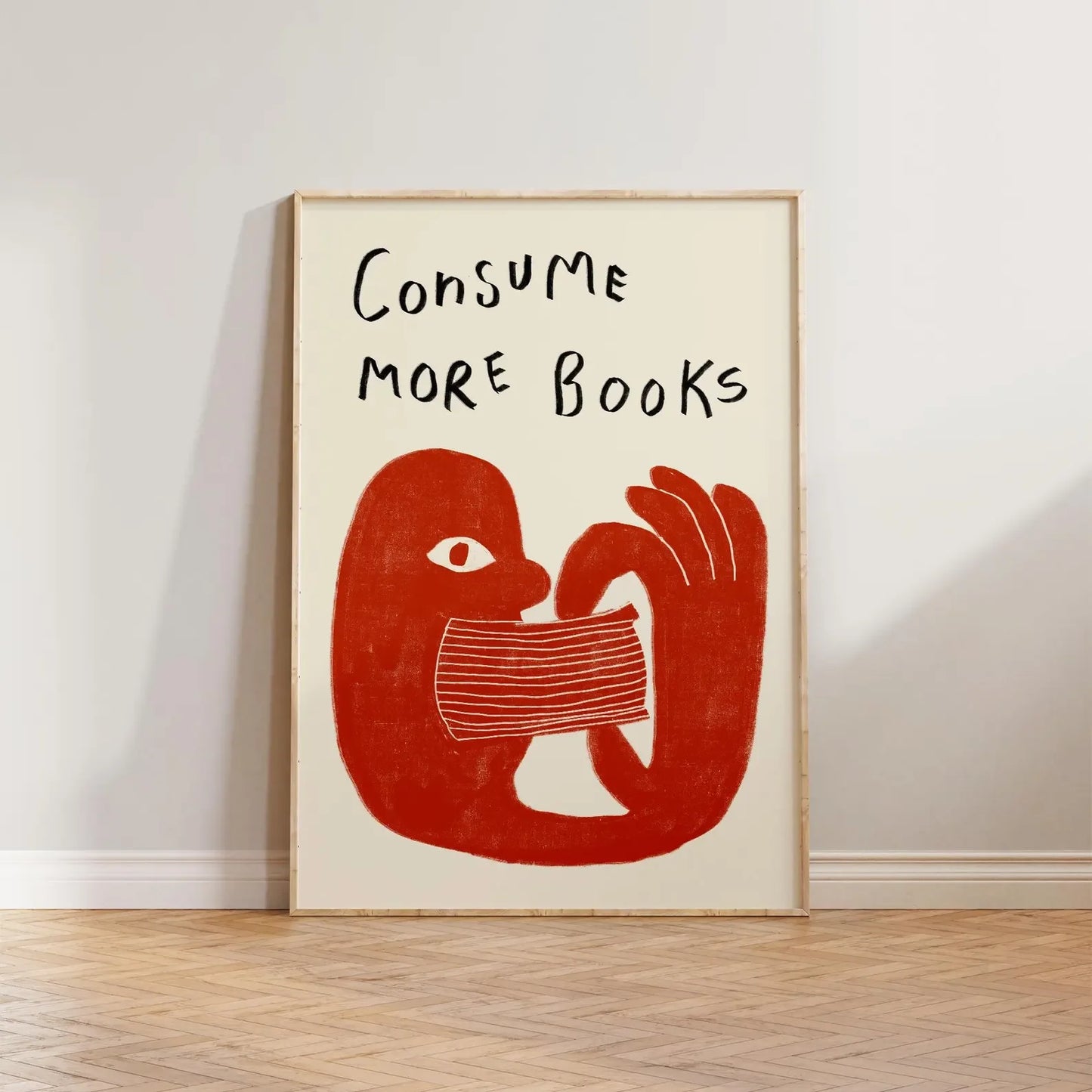 Retro "Consume More Books" Canvas Wall Art | Book Lover Gift