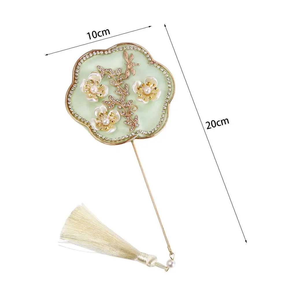 Vintage Chinese Silk Fan with Tassels & Pendant | Bridal Wedding