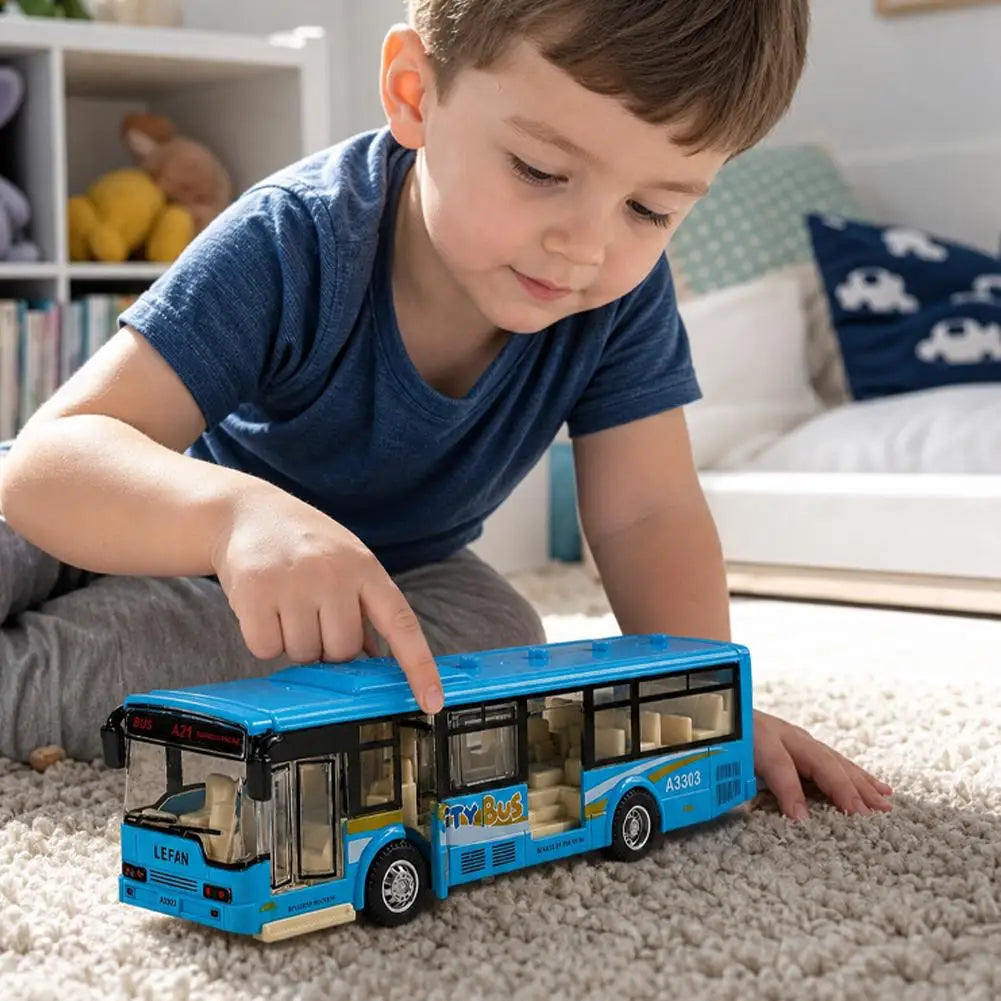 Children's Simulated City Bus Toy Model Inertial Vehicle Sightseeing