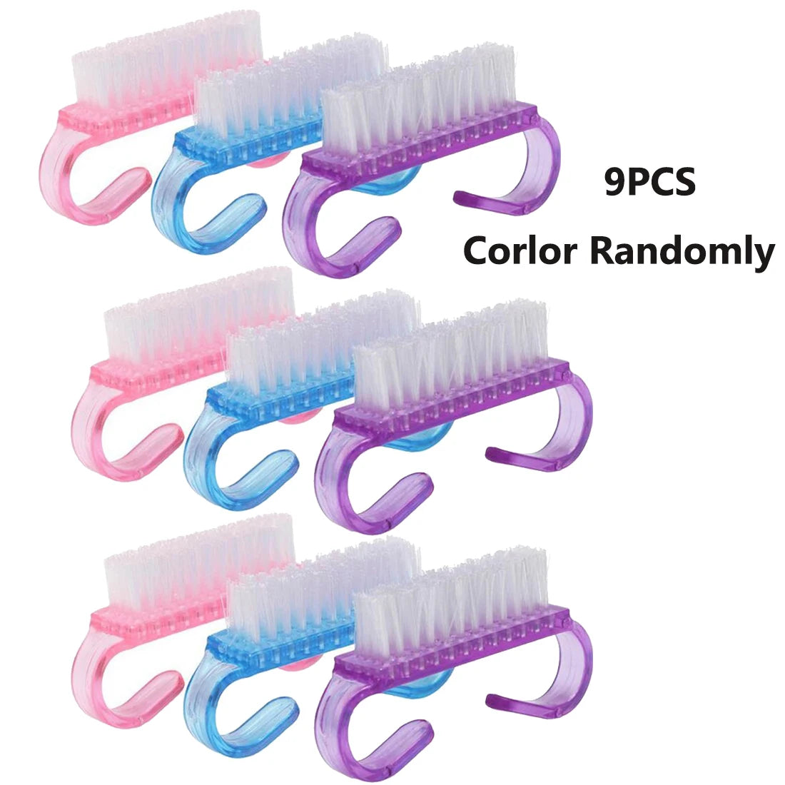 Handle Grip Nail Scrub Brush – Fingernail & Toenail Cleaning Brush for Manicure & Pedicure Peaceful Pleasures Health and Wellness random-9PCS