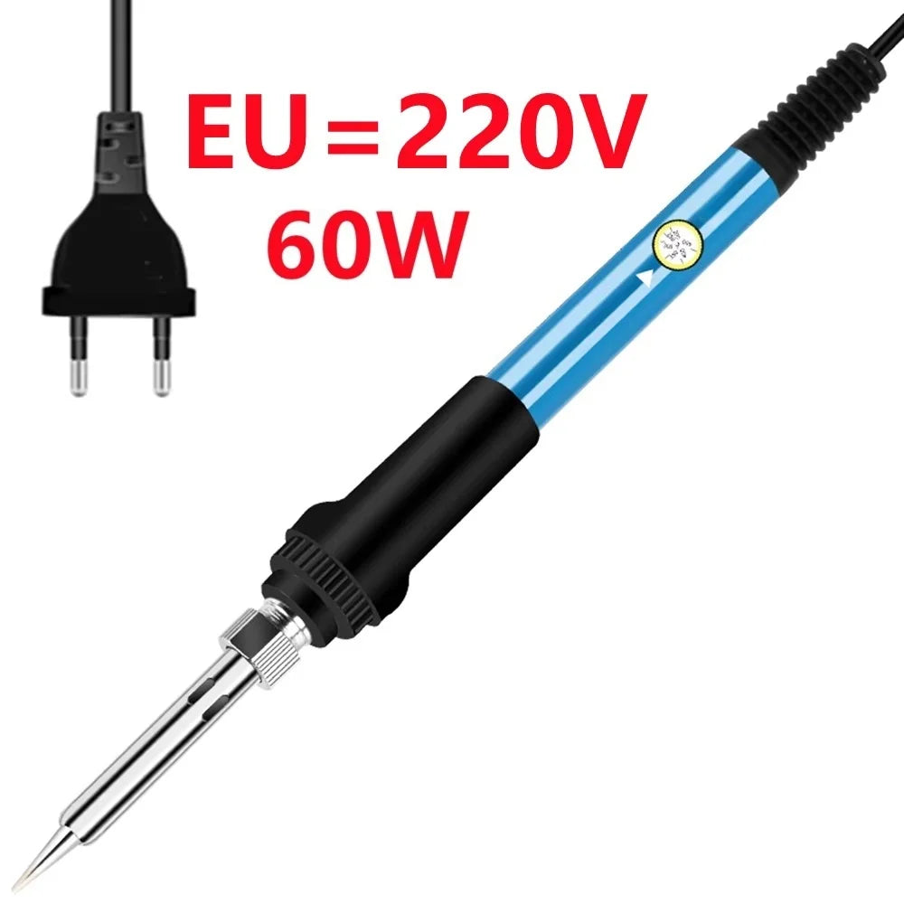 60W Adjustable Soldering Iron Set 200–450°C | EU Plug 220V Peaceful Pleasures Health and Wellness EU-220V-1PCS