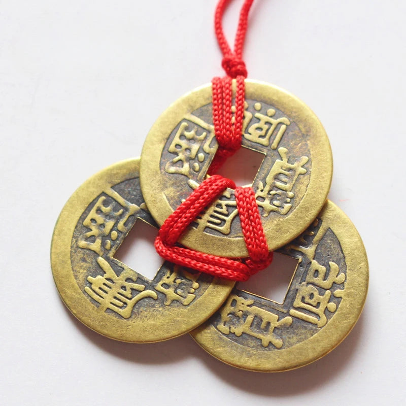 Chinese Feng Shui Copper Coin Charm | Wealth & Luck Pendant