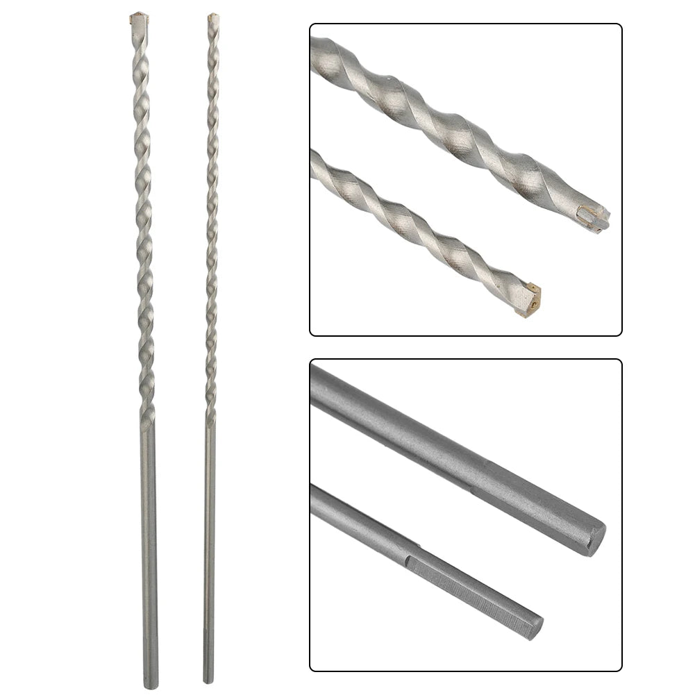 Long Masonry Concrete Impact Drill Bit Triangle Shank 6- Alloy T-wist