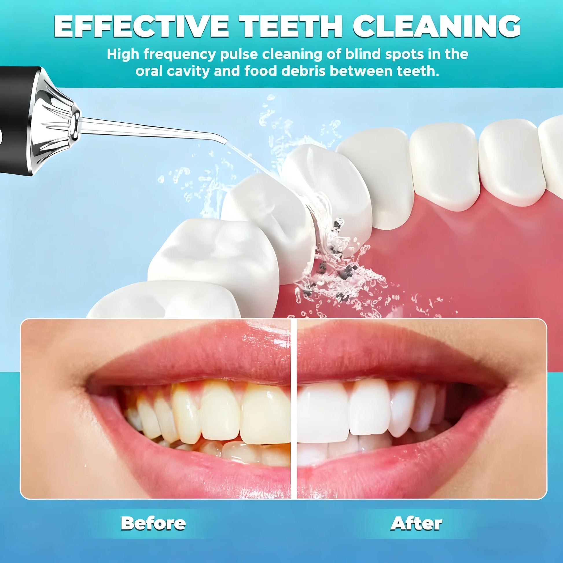 Oral Irrigator Portable USB Rechargeable Dental Water Flosser Water Jet Floss Tooth Pick 4 Jet Tip 220ml 3 Modes IPX7 Waterproof Peaceful Pleasures Health and Wellness