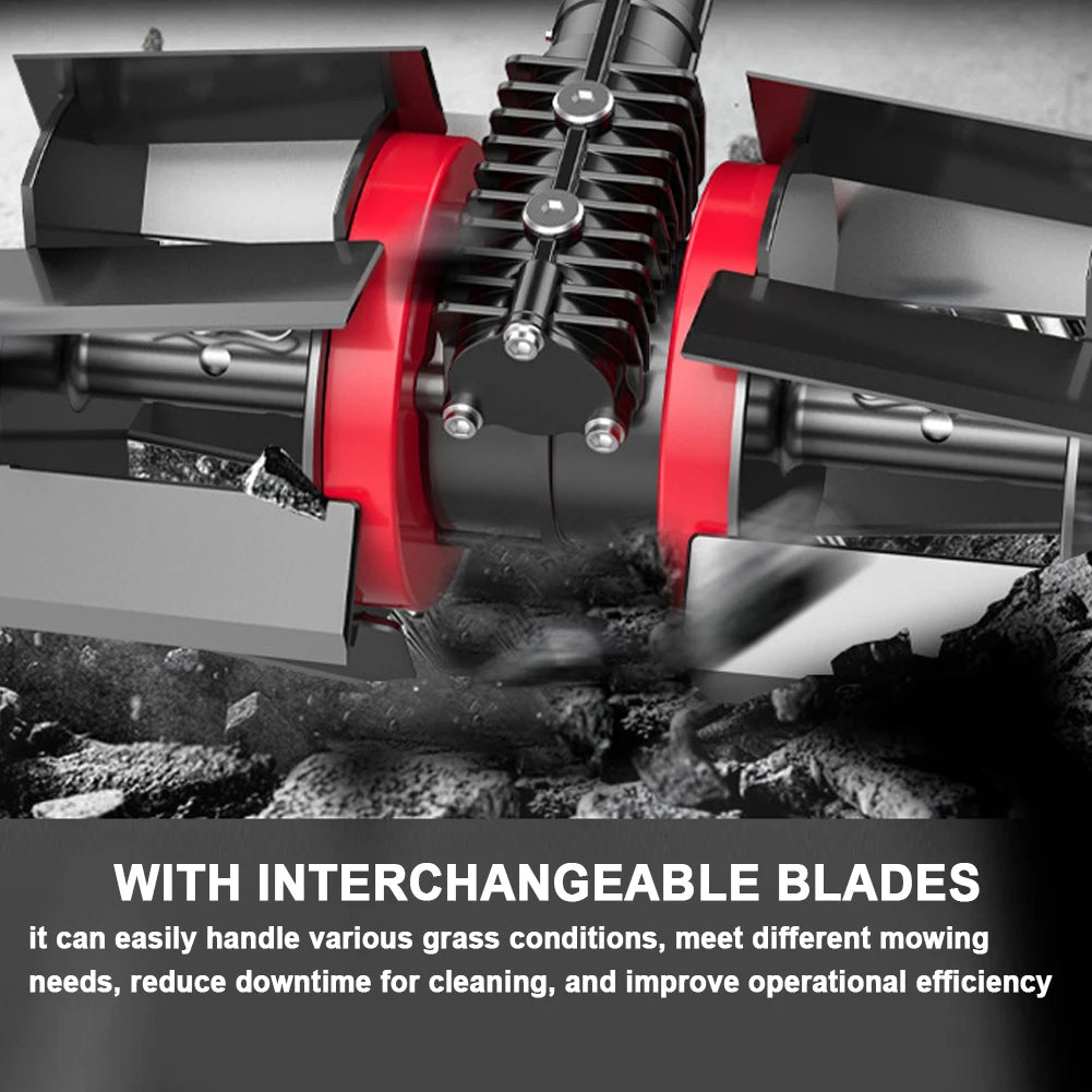 Multifunctional Lawn Mower Grass Trimmer Accessory with Interchangeable Blades Soil Loosening/Trenching/Weeding Wheel Optional Peaceful Pleasures Health and Wellness