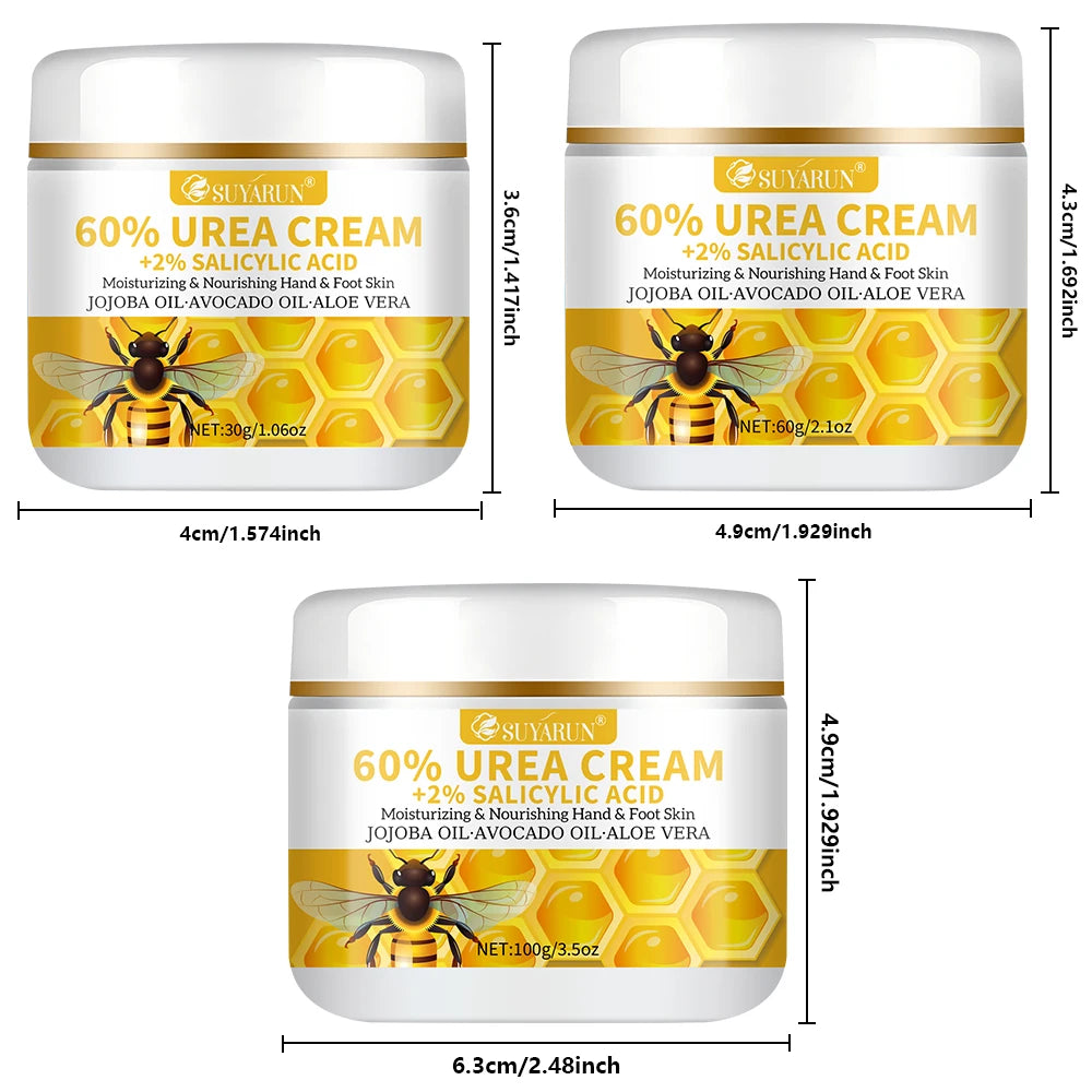 60% Urea & 2% Salicylic Acid Foot Cream for Cracked Heels - Exfoliating, Moisturizing, Hard Skin, Callus & Dead Skin Remover. Peaceful Pleasures Health and Wellness