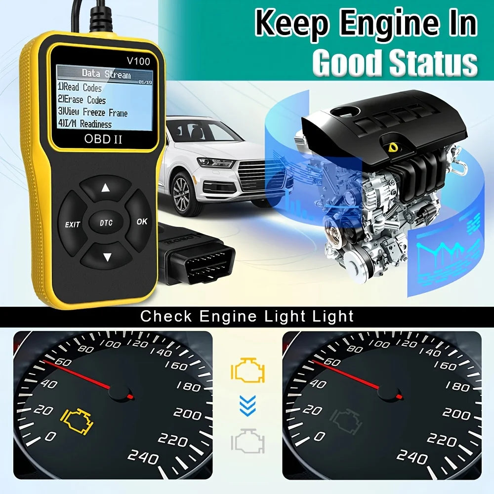 Car Diagnostic Equipment, 16-Pin Engine Diagnostic Tool, Obd2 Code Reader, with Digital Display, Obd 2 Scanner, Battery Not Included Peaceful Pleasures Health and Wellness