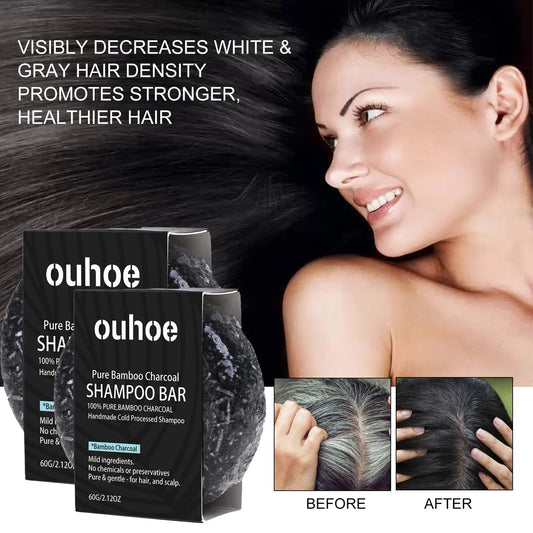 1/2/4pcs Charcoal Shampoo Soap for Oily Hair Dandruff Treatment Scalp Care Volumizing Fine Hair Solid Shampoo Bar for Men Women Peaceful Pleasures Health and Wellness