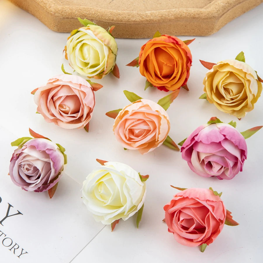 Artificial Silk Rose Heads 10/20 Pcs | Wedding & Home Decor