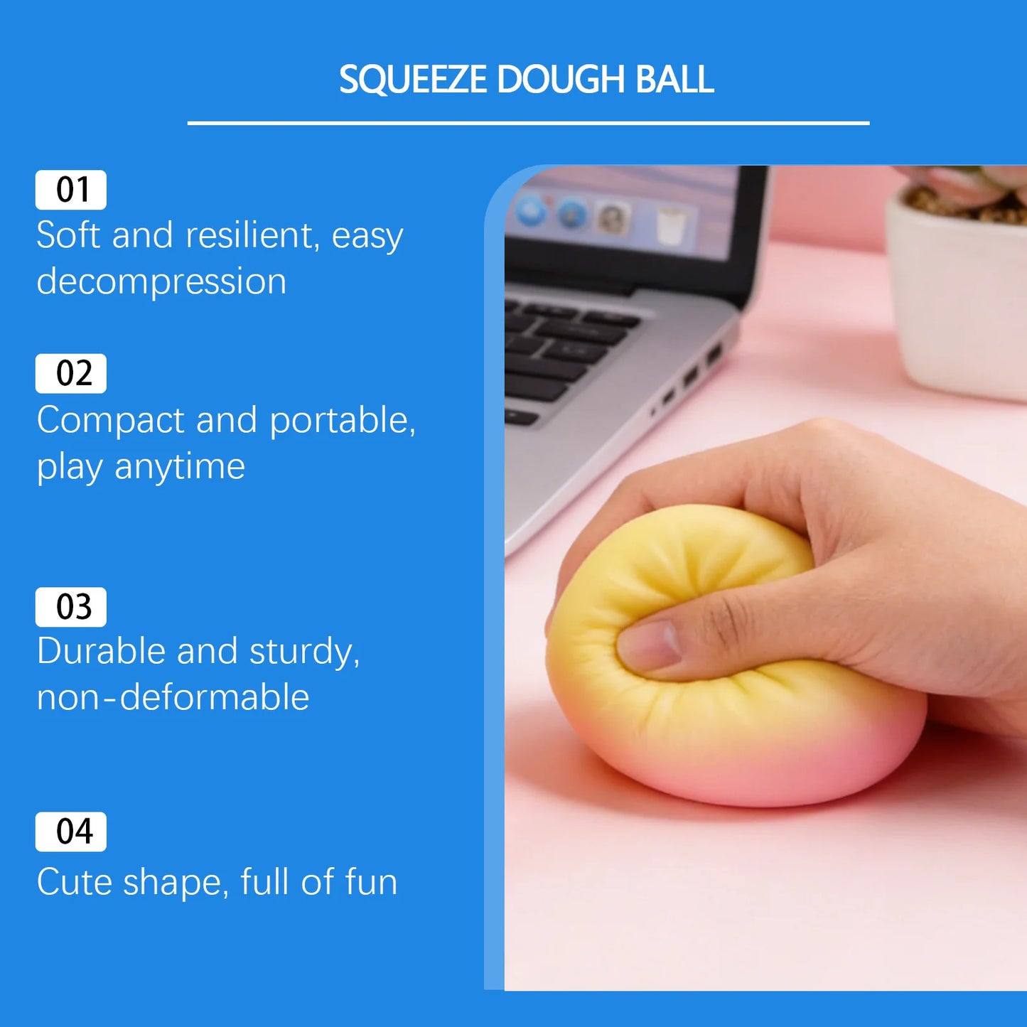 Bread Squeeze Ball Sensory Toy – 10 Colors | Kids & Adults