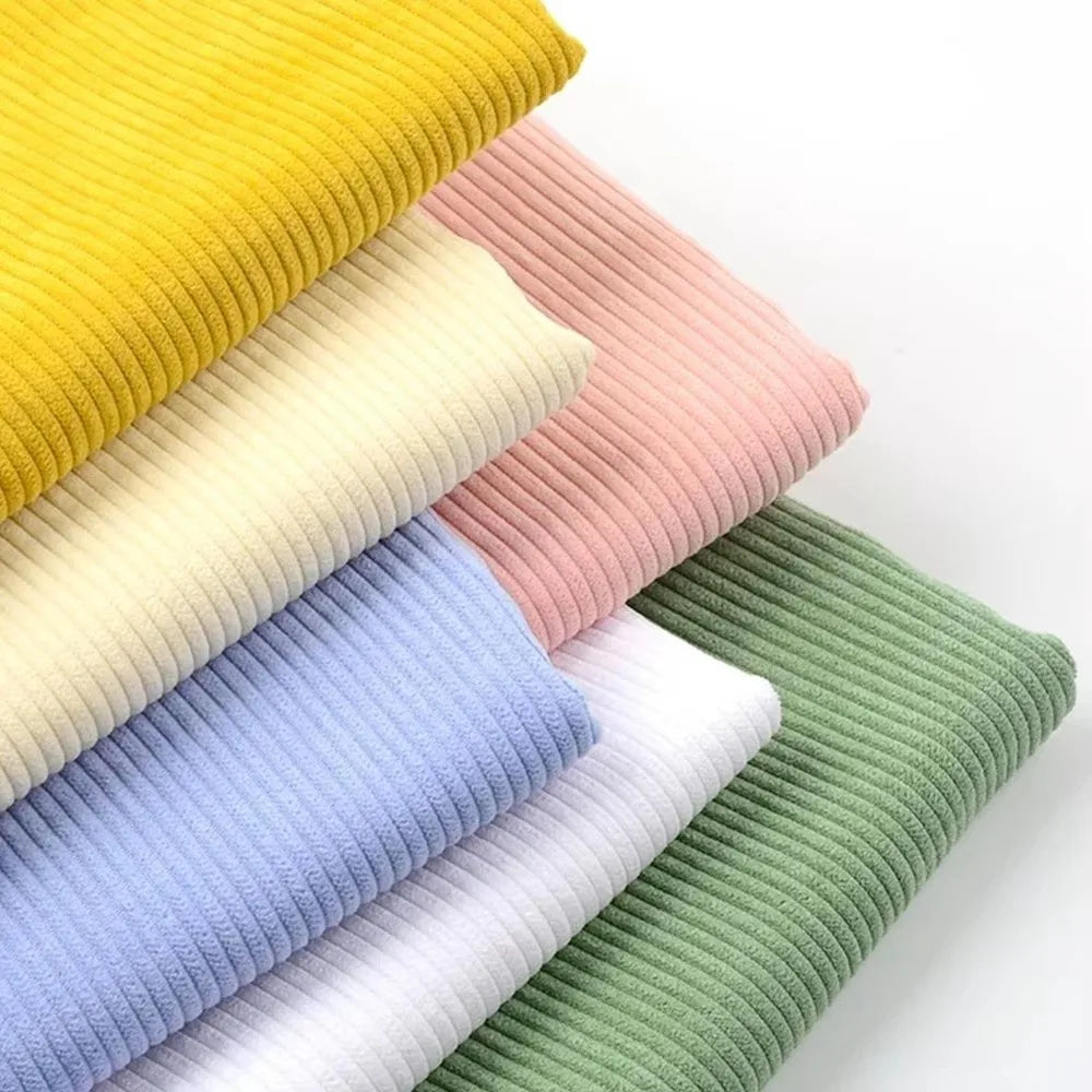 100×155cm Corduroy Fabric – Solid & Striped DIY Sewing Material