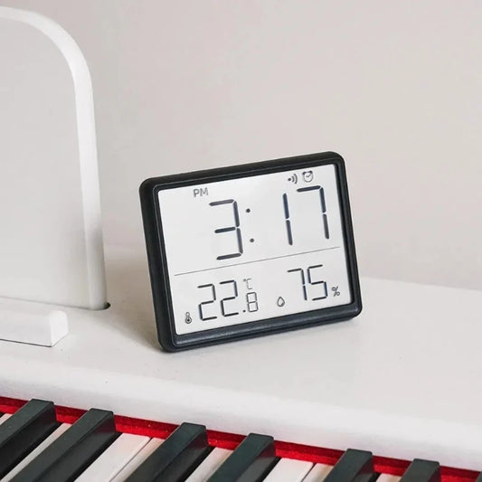 Digital Alarm Clock with Temperature & Humidity | Magnetic Desk Digital Alarm Clock Peaceful Pleasures Health and Wellness